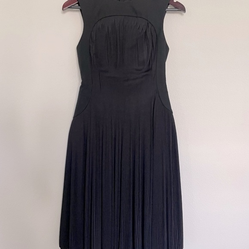ALEXANDER WANG open back black dress plisse pleated